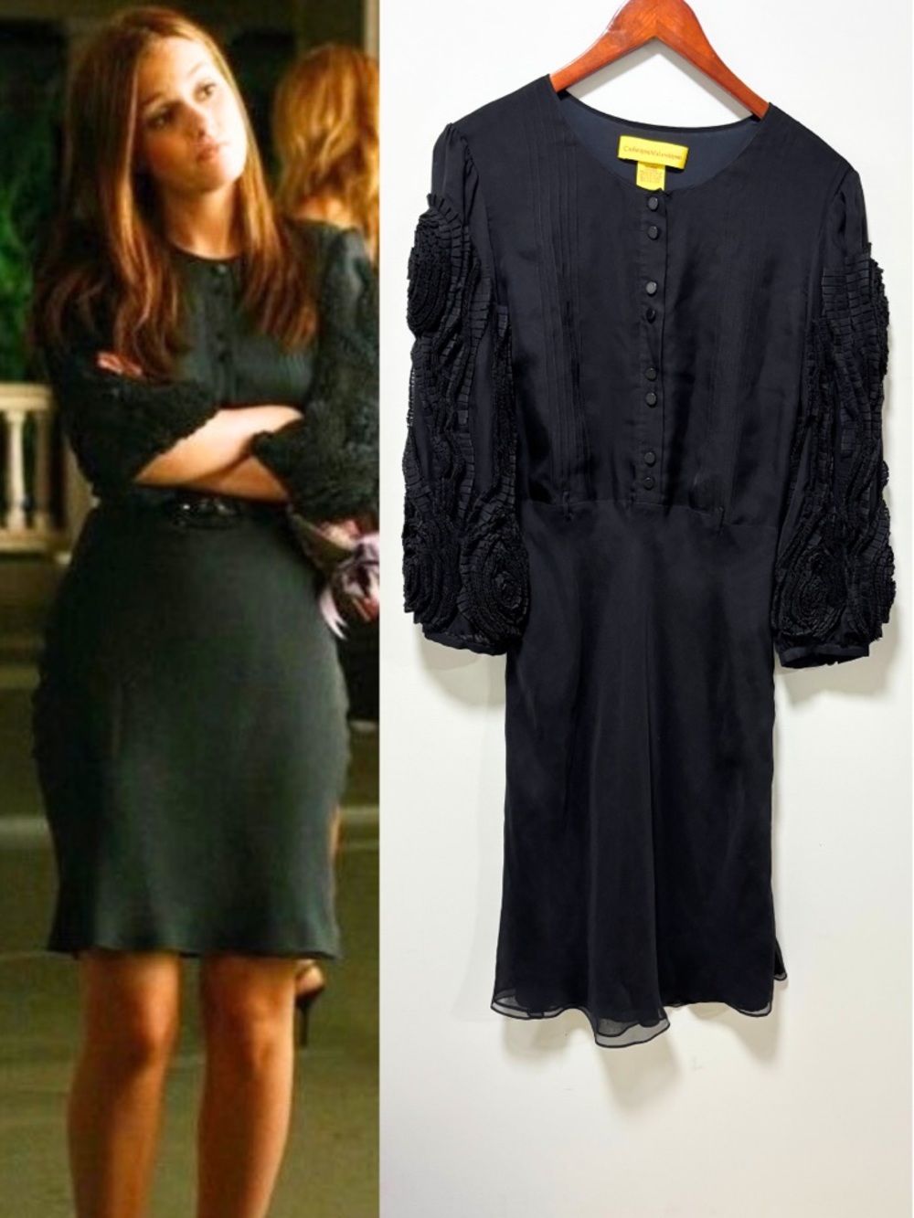RARE ASO Blair Waldorf in Gossip Girl Catherine Malandrino Silk Ruffle Dress